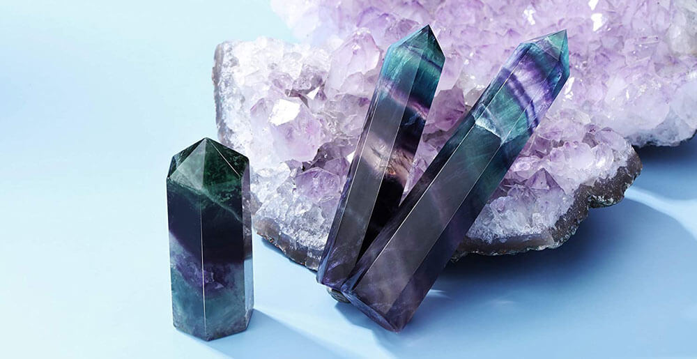 Rainbow Fluorite Crystal Point Tower 4 1