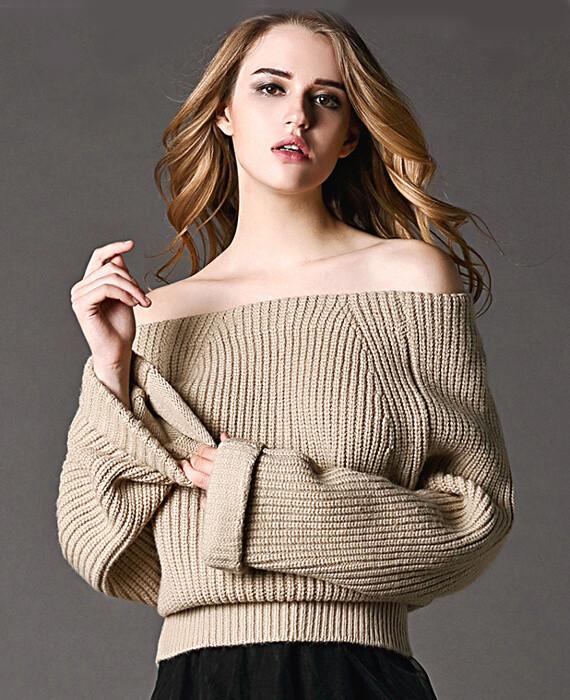 Sexy Off Shoulder Knitted Sweater