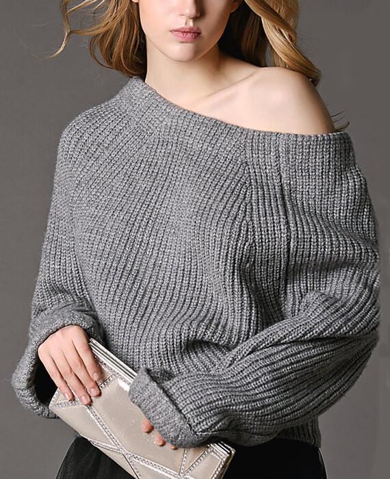 Sexy Off Shoulder Knitted Sweater