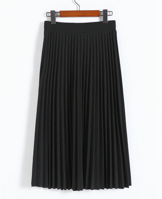 Spring All-match Chiffon Waist Fold Slim Skirt