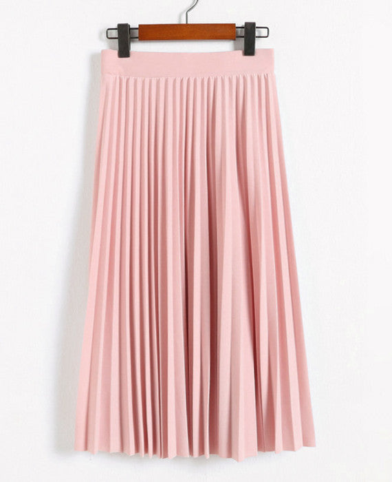 Spring All-match Chiffon Waist Fold Slim Skirt