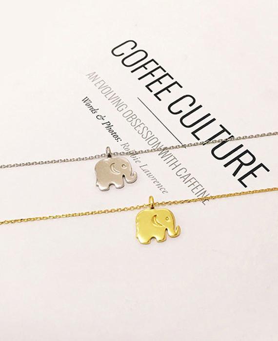 Sparkling Good Lucky Elephant Pendant Necklace Gold Silver