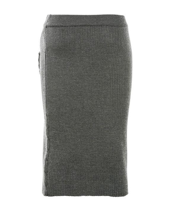 Sexy Split Solid Color Mid-Calf Knitted Skirt