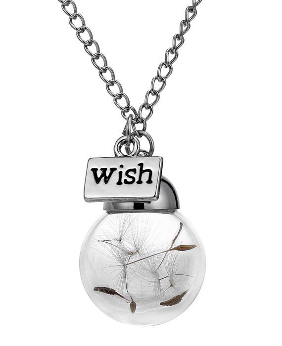 Glass Bottle Necklace Natural Dandelion Necklace