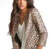 Spring Gold Sequins Jackets Three Quater Sleeve Coats
