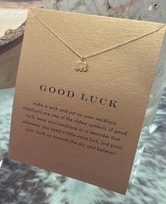 Sparkling Good Lucky Elephant Pendant Necklace Gold Silver