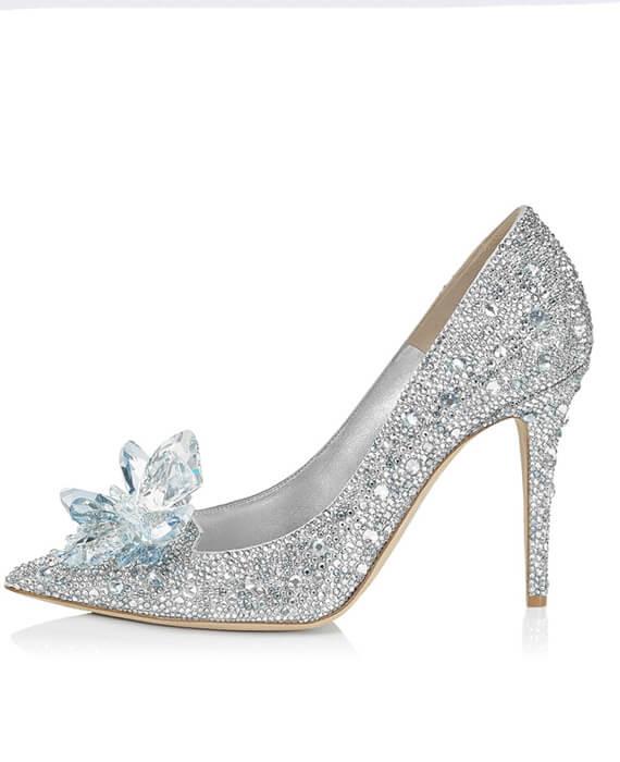 Lady Pumps Pointed Toe Crystal Wedding Shoes