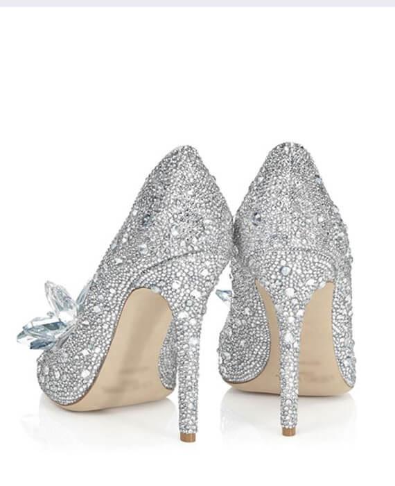 Lady Pumps Pointed Toe Crystal Wedding Shoes
