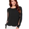 Chiffon Blouse Hollow out Long Sleeve Tops Shirt