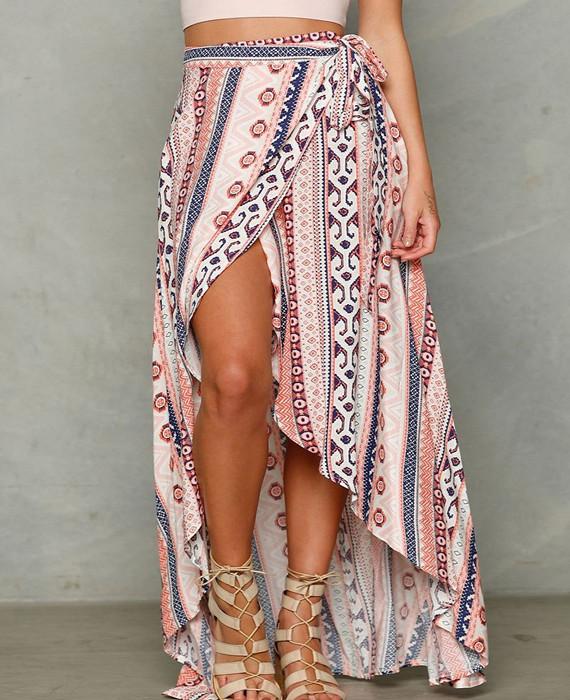 Floral Print Boho Tribal Maxi Summer Beach Dress