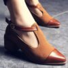 Vintage Oxford Pointed Toe Cut Out Buckle Ladies Shoes