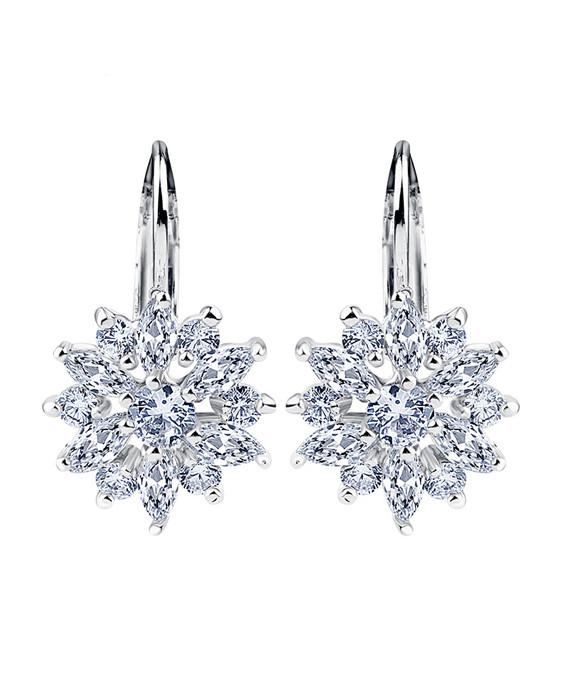 Luxury Champagne Gold Flower Stud Earrings