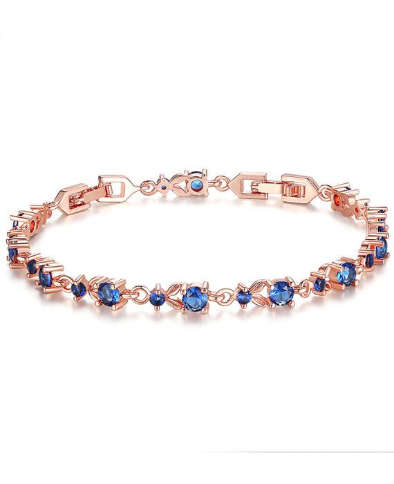Gold Plated Chain Bracelet Shining Cubic Zircon Crystal Jewelry