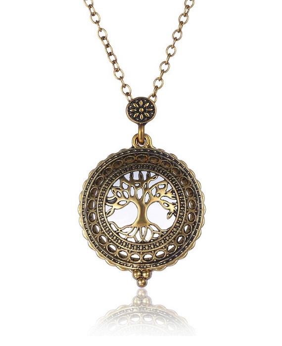 Vintage Gold Magnifying Glass Love Chain Magnetic Necklace