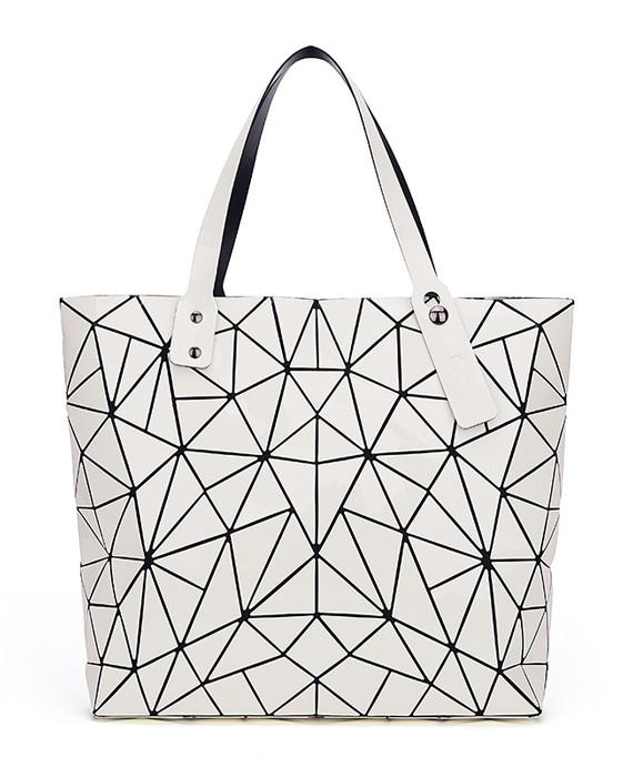 Diamond Geometry Quilted Tote Handbag | Seamido