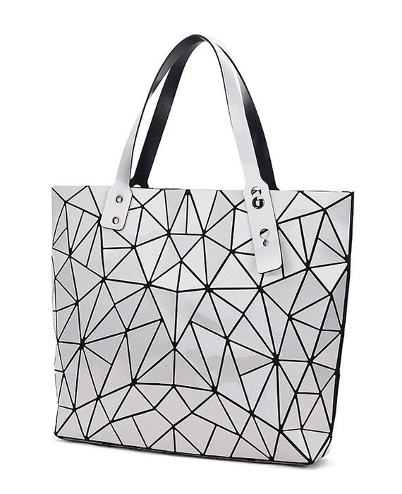 Diamond Geometry Quilted Tote Handbag | Seamido