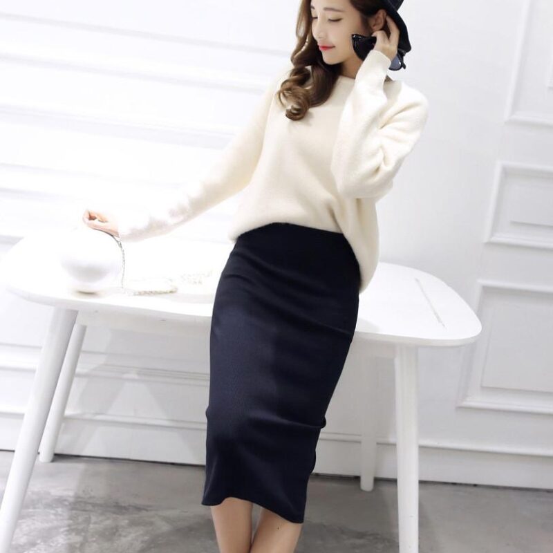 Stretch Slim Thin Female Waist Step Skirts