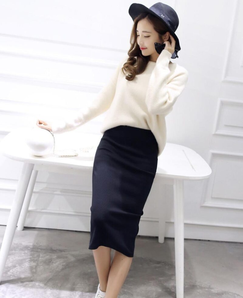 Stretch Slim Thin Female Waist Step Skirts