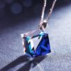 Cube Crystal Pendant Necklace for Lovers Austrian Crystal