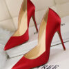 Pointed Toes Slip On Pumps Sexy Shoes Red