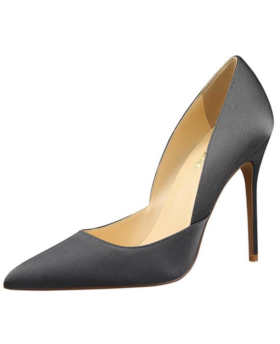 Pointed Toes Slip On Pumps Sexy Shoes Gray