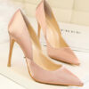 Pointed Toes Slip On Pumps Sexy Shoes Pink