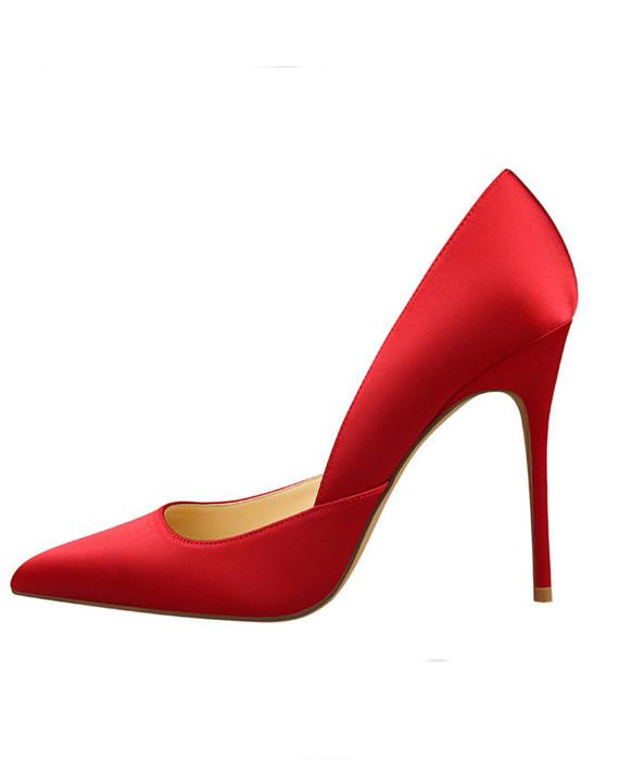 Pointed Toes Slip On Pumps Sexy Shoes Red