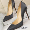 Pointed Toes Slip On Pumps Sexy Shoes Gray