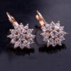 Luxury Champagne Gold Flower Stud Earrings