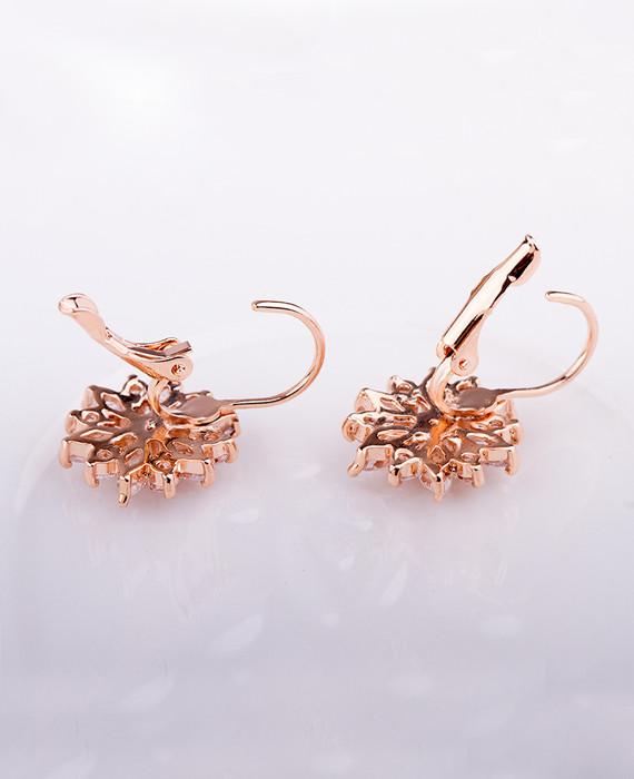 Luxury Champagne Gold Flower Stud Earrings