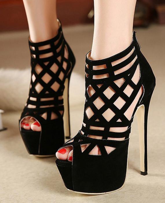 Pumps Platform Stiletto Heels Open Toe Dress Shoes