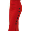 Sexy Midi OL Open Slit Button Slim Pencil Skirt