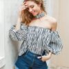 Sexy Halter Lantern Sleeve Blouse Top
