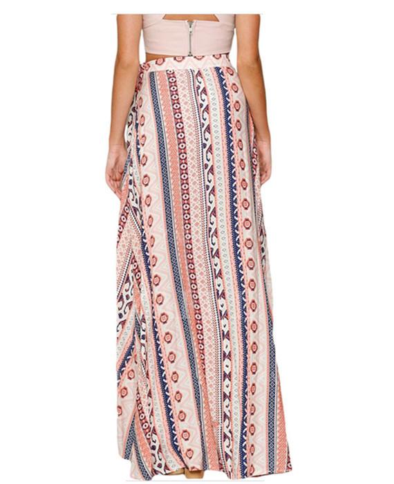 Floral Print Boho Tribal Maxi Summer Beach Dress