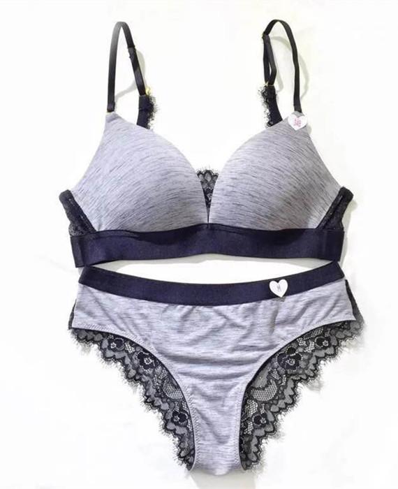One Piece Bra Seamless Wire Free Bra and Panties Set