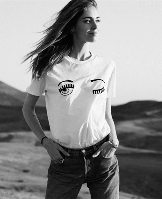 Big Eyes Printed Loose T Shirts Casual Tee Tops
