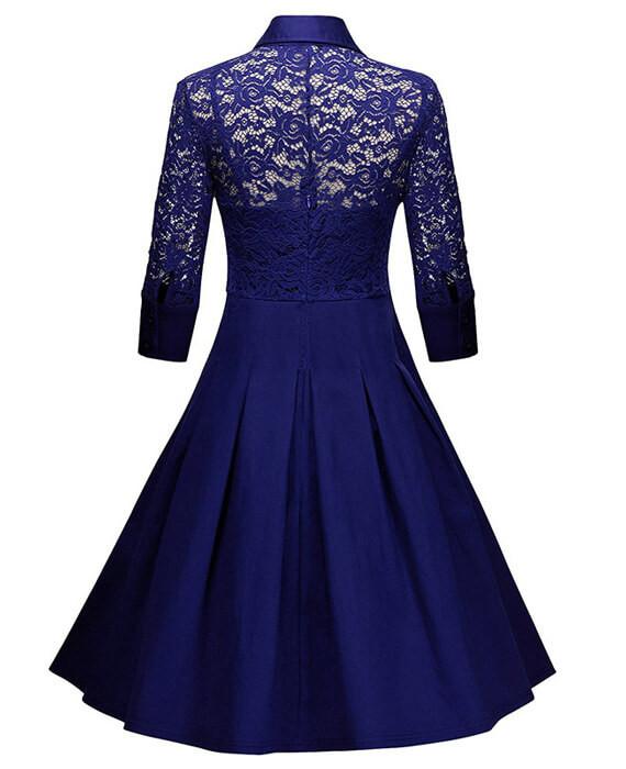 Big Swing Lace Sleeve Floral Patchwork Dresses
