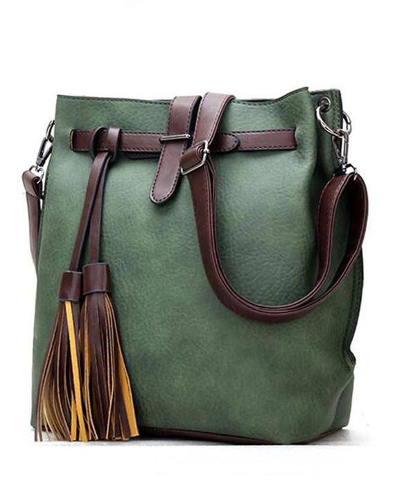PU Leather Bucket Vintage Shoulder Bags