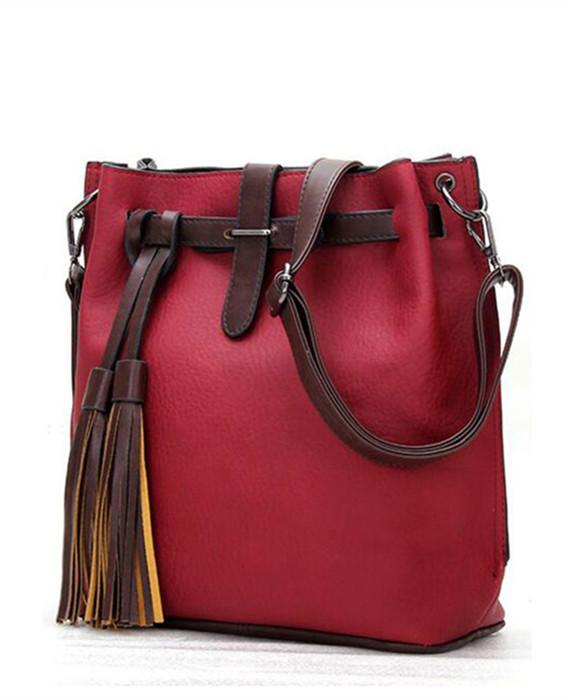 PU Leather Bucket Vintage Shoulder Bags