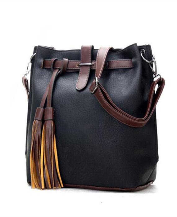 PU Leather Bucket Vintage Shoulder Bags