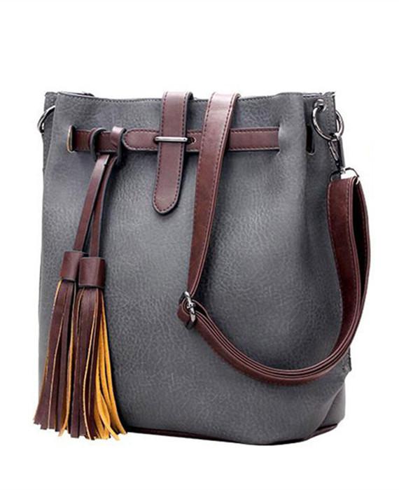PU Leather Bucket Vintage Shoulder Bags
