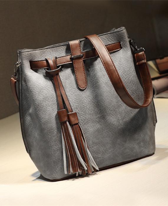 PU Leather Bucket Vintage Shoulder Bags