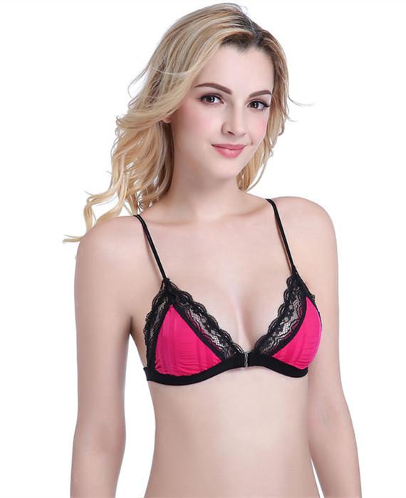 Triangle Cup Bra without Push Up Front Closure Sleep Bra