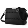 Ladies Solid Weave Small Flap Shoulder Bag