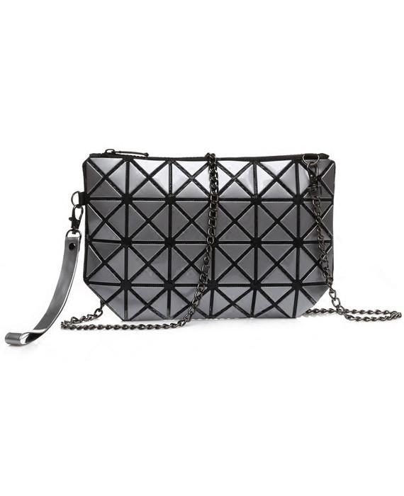 Plaid Laser Geometric Mini Clutch Crossbody Bags