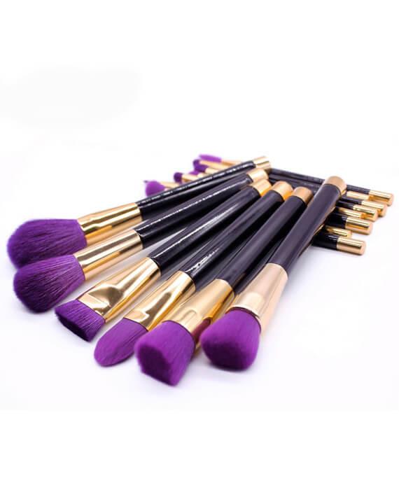 15Pcs Purple Makeup Brushes Set Synthetic Hair