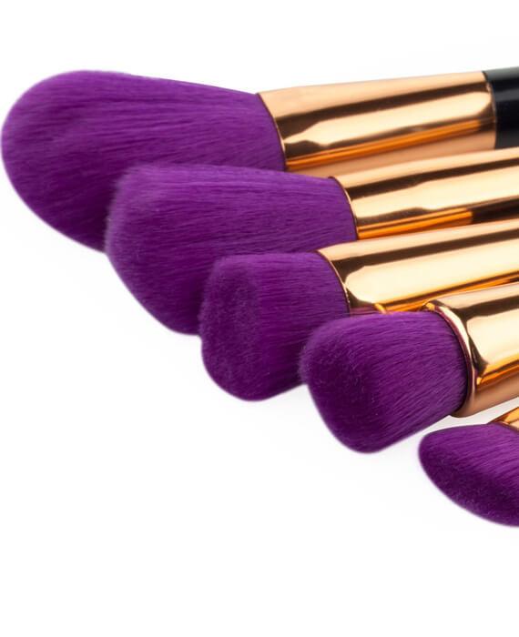 15Pcs Purple Makeup Brushes Set Synthetic Hair
