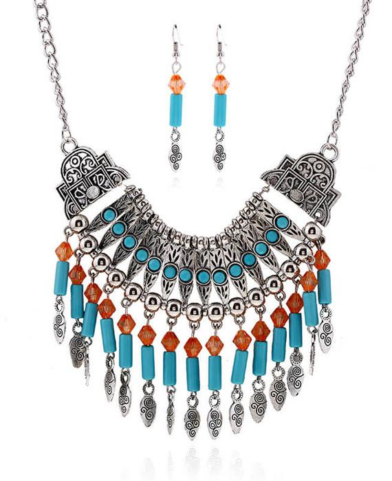 Bohemia Style Jewelry Set Earring and Necklace Set