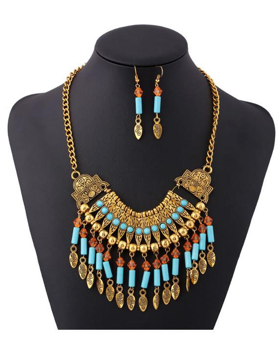Bohemia Style Jewelry Set Earring and Necklace Set