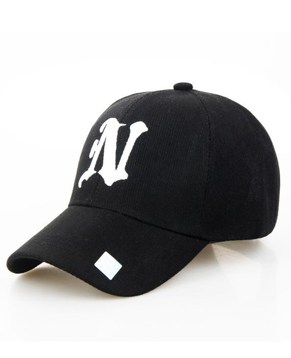 Baseball Cap Solid Color Leisure Hats N Letter Cap